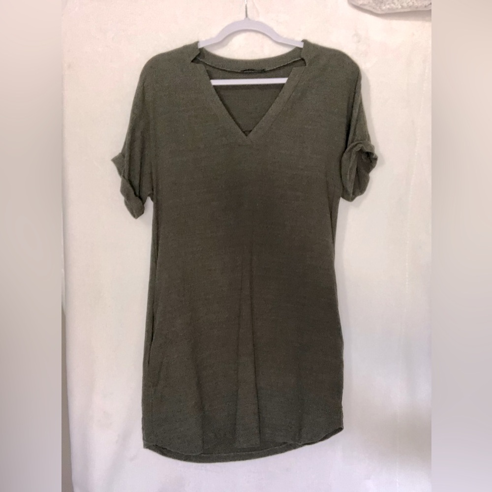 Olive green dress with pockets